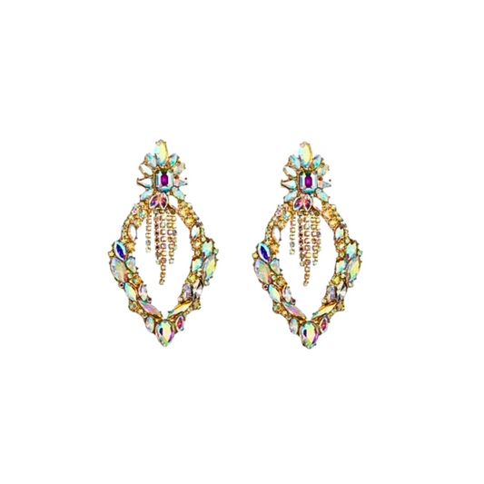 Multi Rhinestones Statement Earrings